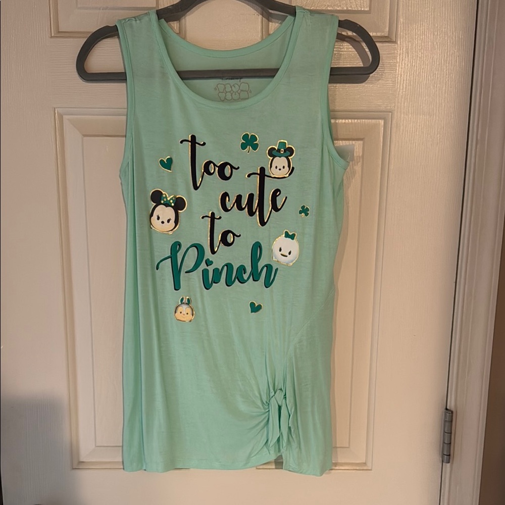 Mint Green Graphic Tank Top Tsum Tsum